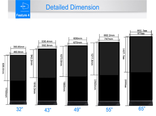 43 Inch Floor Standing Digital Signage All In One 0.248mm Pixel Pitch