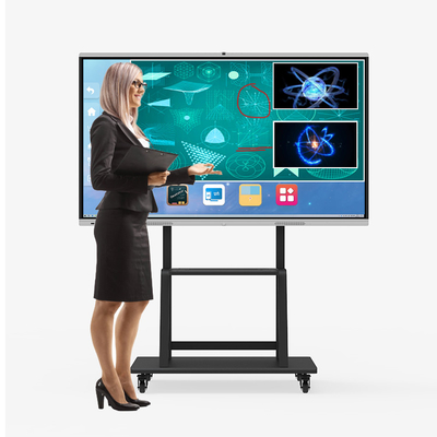 4k LCD HDMI Interactive Whiteboard For Classroom Anti Glare Glass Material
