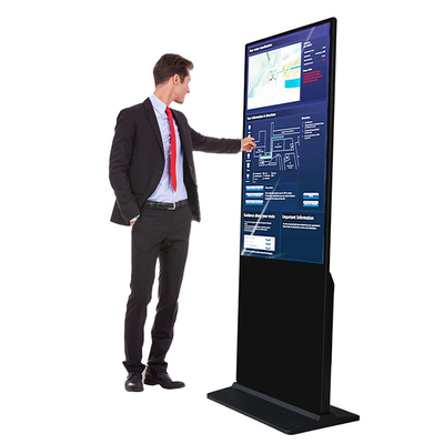 TFT Floor Standing Digital Signage , Floor Standing Touch Screen Kiosk 49 Inch