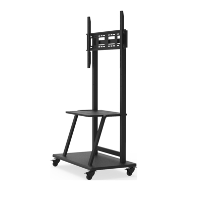 Universal Height Adjustable Rolling TV Stand With Wheels 90 Degrees Swivel