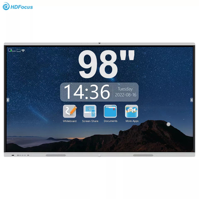 Students 98 Inch Interactive Smart Board IR Touch 4k With Camera