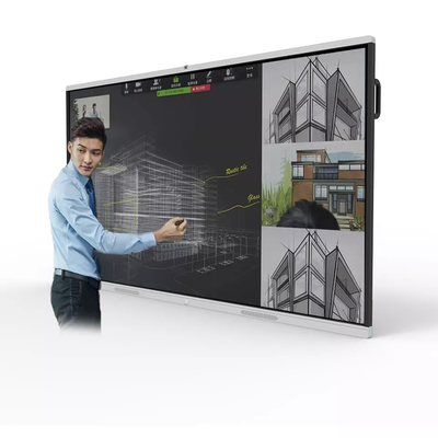 65" 3840*2160 Touch Interactive Board Anti Glare Black Silver Color