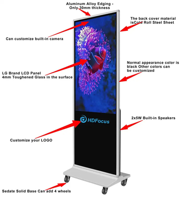 43-65 Inch Floor Standing Android Screen Panel Kiosk Lcd