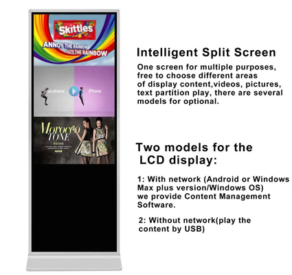 43-65 Inch Floor Standing Android Screen Panel Kiosk Lcd